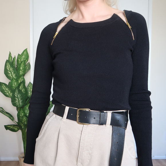 INC International Concepts long sleeve top zippers - Picture 4 of 5